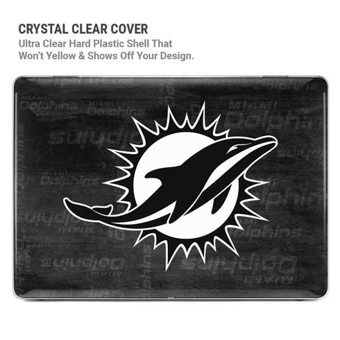 NFL Miami Dolphins Black & White MacBook Pro 14in (2021-24) Case plus Skin