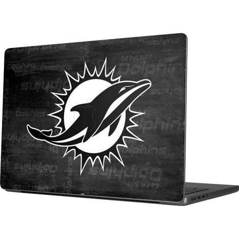 NFL Miami Dolphins Black & White Apple MacBook Pro 14-inch Skin
