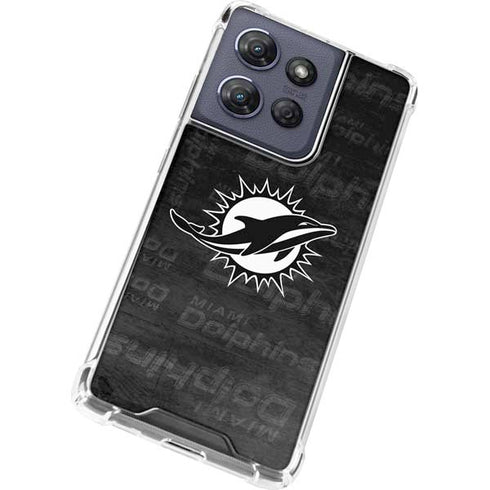 NFL Miami Dolphins Black & White Moto G 5G (2025) Clear Case