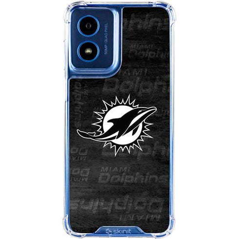 NFL Miami Dolphins Black & White Moto G 5G (2024) Clear Case