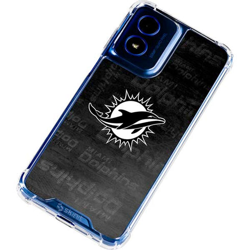 NFL Miami Dolphins Black & White Moto G 5G (2024) Clear Case