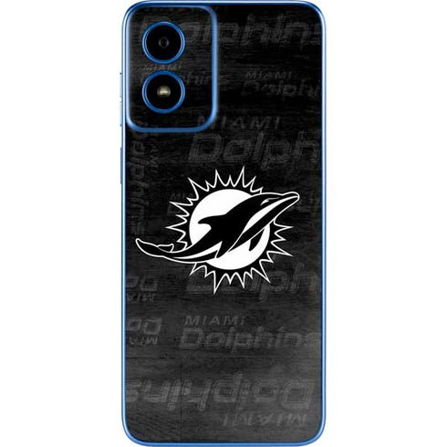 NFL Miami Dolphins Black & White Moto G Play 4G (2024) Skin