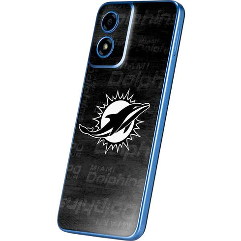 NFL Miami Dolphins Black & White Moto G Play 4G (2024) Skin