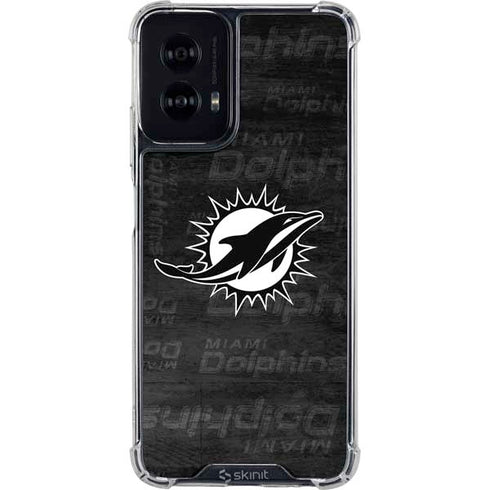 NFL Miami Dolphins Black & White Moto G Power 5G (2024) Clear Case