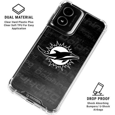 NFL Miami Dolphins Black & White Moto G Power 5G (2024) Clear Case