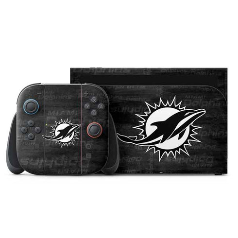 NFL Miami Dolphins Black & White Nintendo Skins