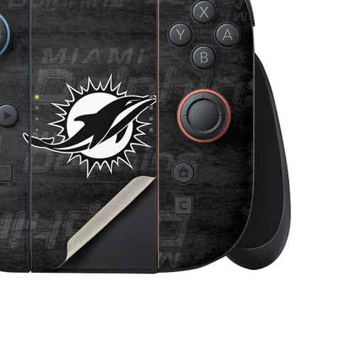 NFL Miami Dolphins Black & White Nintendo Switch 2 (2025) Joy-Con Controller Skin