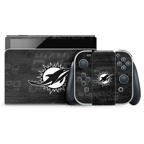 NFL Miami Dolphins Black & White Nintendo Skins