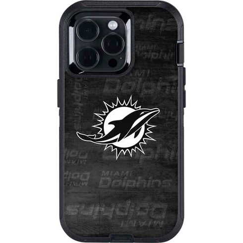 NFL Miami Dolphins Black & White Otterbox Defender iPhone Skin
