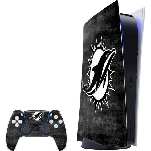 NFL Miami Dolphins Black & White PlayStation PS5 Skins