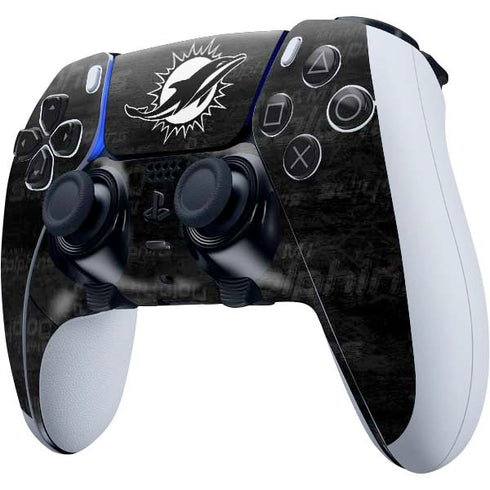 NFL Miami Dolphins Black & White PS5 DualSense Edge Pro Controller Skin