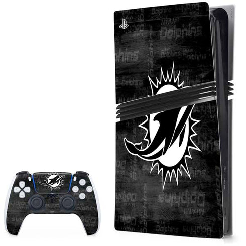 NFL Miami Dolphins Black & White PlayStation PS5 Skins