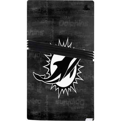 NFL Miami Dolphins Black & White PS5 Pro Console Skin