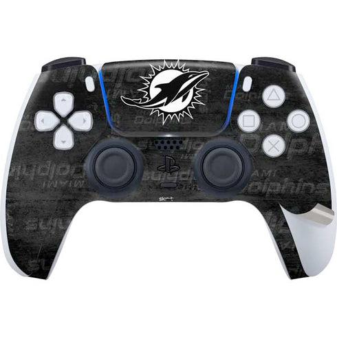 NFL Miami Dolphins Black & White PS5 Pro Disk Bundle Skin