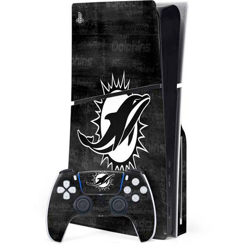 NFL Miami Dolphins Black & White PlayStation PS5 Skins
