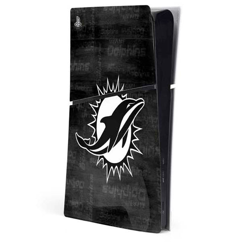 NFL Miami Dolphins Black & White PS5 Slim Digital Edition Console Skin