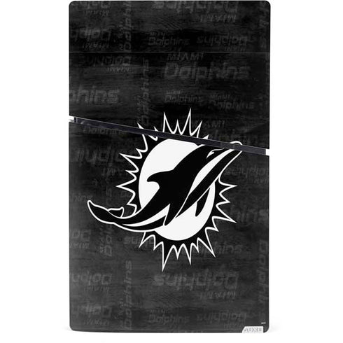 NFL Miami Dolphins Black & White PS5 Slim Digital Edition Console Skin