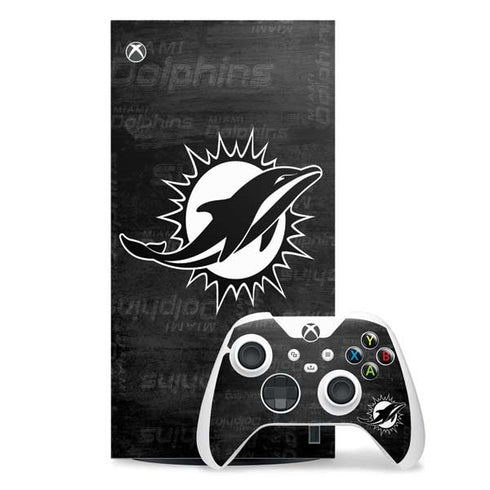 NFL Miami Dolphins Black & White Xbox Series X Skins