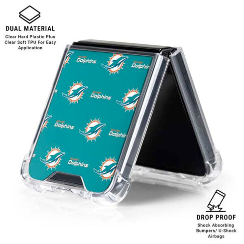 NFL Miami Dolphins Blitz Series Galaxy Z Flip6 Clear Case