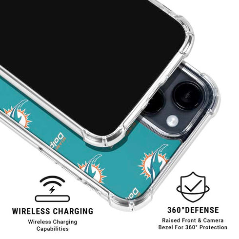 NFL Miami Dolphins Blitz Series iPhone 15 Clear Case