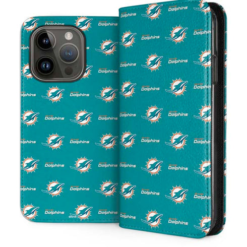 NFL Miami Dolphins Blitz Series iPhone 15 Pro Folio Case