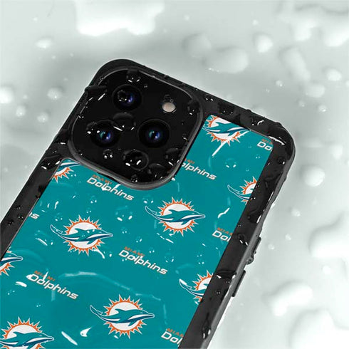 NFL Miami Dolphins Blitz Series iPhone 15 Pro Waterproof Case