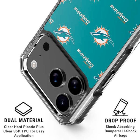 NFL Miami Dolphins Blitz Series iPhone 18 Pro Clear Case