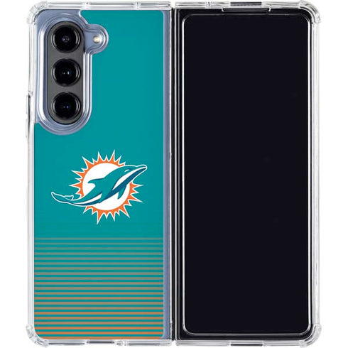 NFL Miami Dolphins Breakaway Galaxy Z Fold5 5G Clear Case