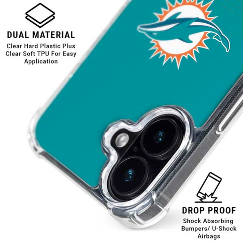 NFL Miami Dolphins Breakaway iPhone 16 Clear Case