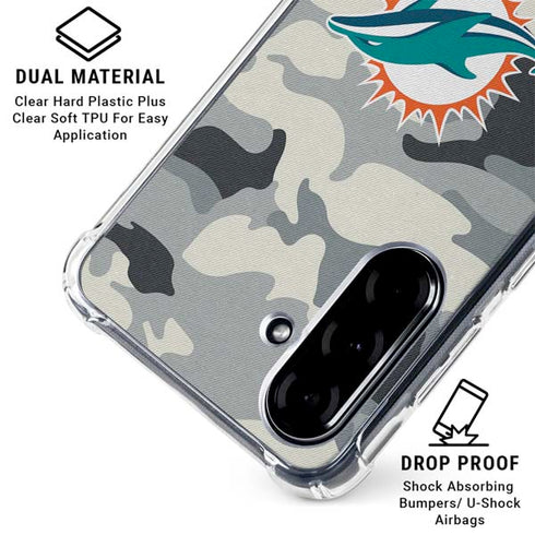 NFL Miami Dolphins Camo Galaxy A36 5G Clear Case