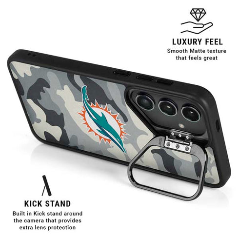 NFL Miami Dolphins Camo Galaxy S25 Ultra Kickstand Case