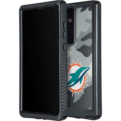 NFL Miami Dolphins Camo Galaxy S24 Ultra Waterproof Case