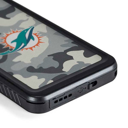 NFL Miami Dolphins Camo Galaxy S24 Waterproof Case