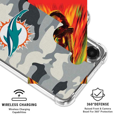 NFL Miami Dolphins Camo Galaxy S26 Plus Clear Case