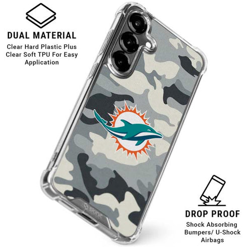 NFL Miami Dolphins Camo Galaxy S26 Plus Clear Case