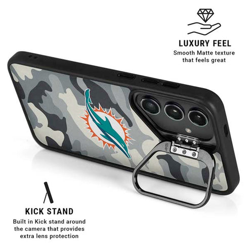 NFL Miami Dolphins Camo Galaxy S26 Ultra Kickstand Case