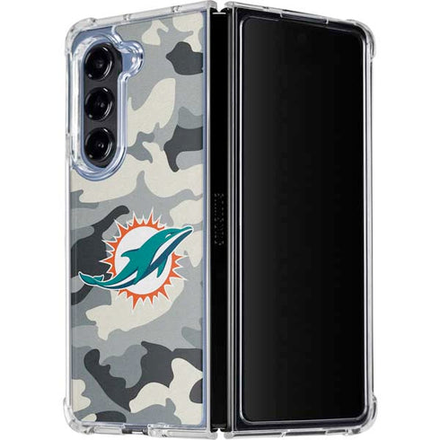NFL Miami Dolphins Camo Galaxy Z Fold5 5G Clear Case