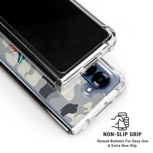 NFL Miami Dolphins Camo Galaxy Z Fold6 Clear Case