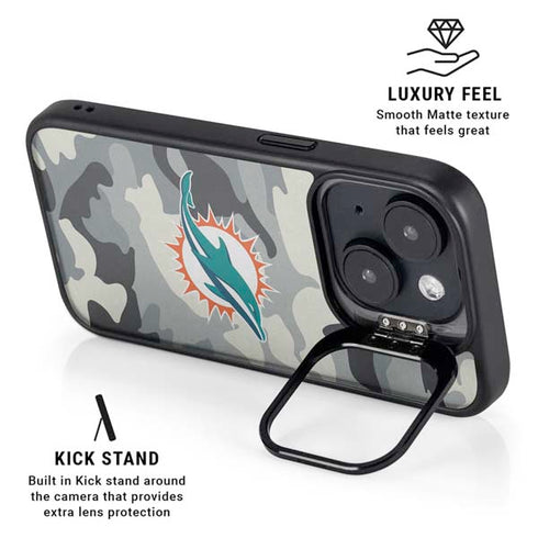 NFL Miami Dolphins Camo iPhone 14 Plus Kickstand Case