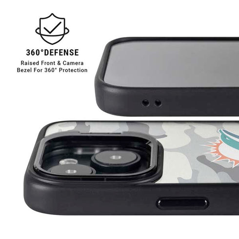 NFL Miami Dolphins Camo iPhone 14 Plus Kickstand Case