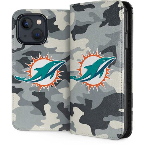 NFL Miami Dolphins Camo iPhone 15 Folio Case