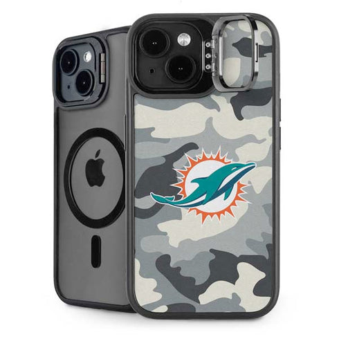 NFL Miami Dolphins Camo iPhone 15 Kickstand Case