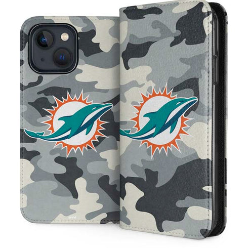 NFL Miami Dolphins Camo iPhone 15 Plus Folio Case