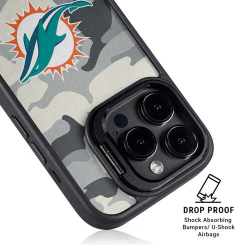 NFL Miami Dolphins Camo iPhone 15 Pro Kickstand Case