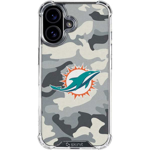 NFL Miami Dolphins Camo iPhone 16 Clear Case