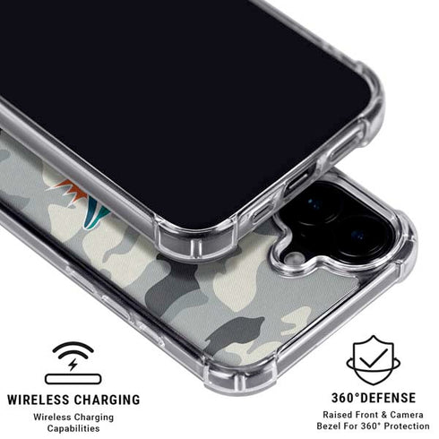NFL Miami Dolphins Camo iPhone 16 Plus Clear Case