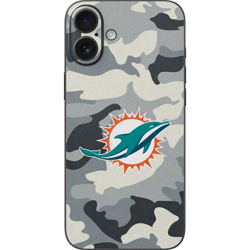 NFL Miami Dolphins Camo iPhone 16 Plus Skin