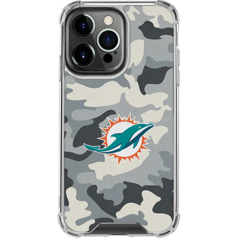 NFL Miami Dolphins Camo iPhone 16 Pro Clear Case