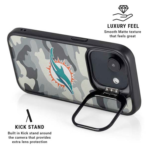 NFL Miami Dolphins Camo iPhone 16e Kickstand Case