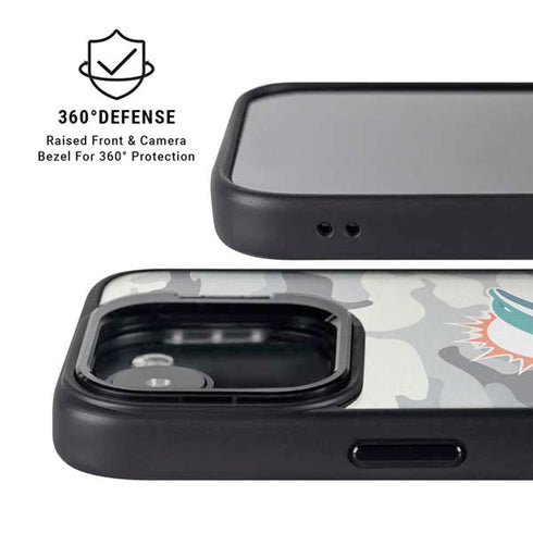 NFL Miami Dolphins Camo iPhone 16e Kickstand Case